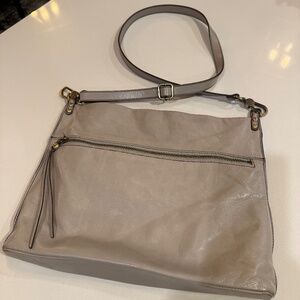 Hobo Gray Leather Crossbody Bag